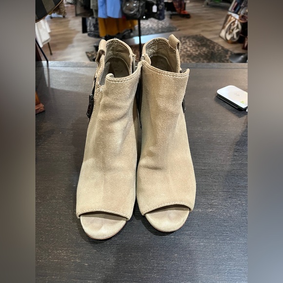 Marc Fisher Cream Peep-Toe Ankle Booties - Picture 1 of 12